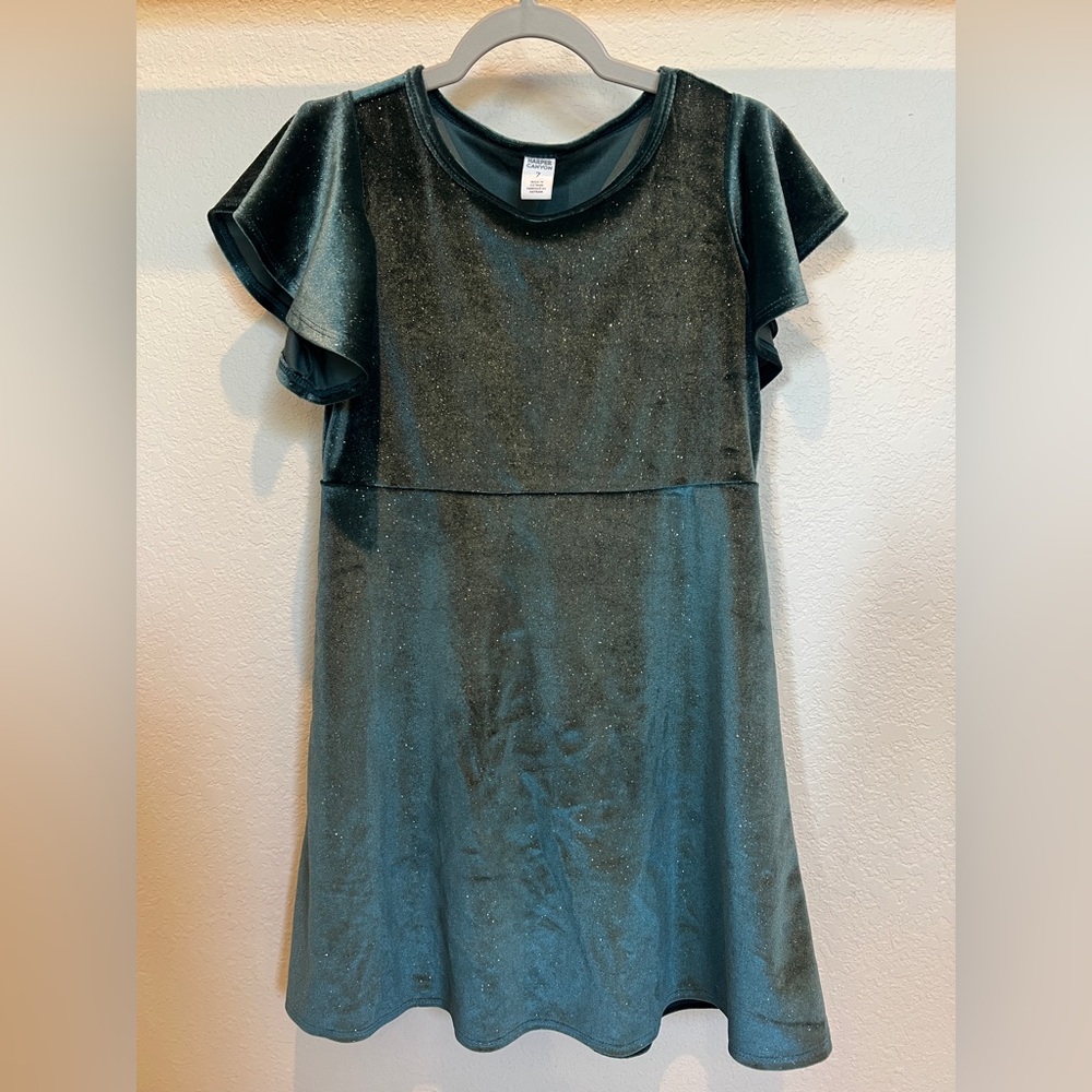 Harper Canyon Glittery Teal Kids Dress